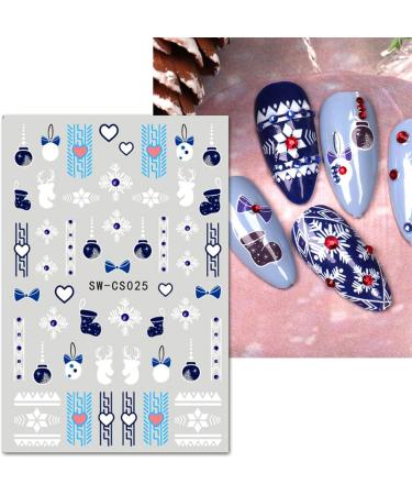 JMEOWIO 9 Sheets Christmas Nail Art Stickers Decals Self-Adhesive Red Snowflake Xmas Winter Holiday Nail Supplies Nail Art Design Decoration Accessories - Buy Online on GoSupps.com