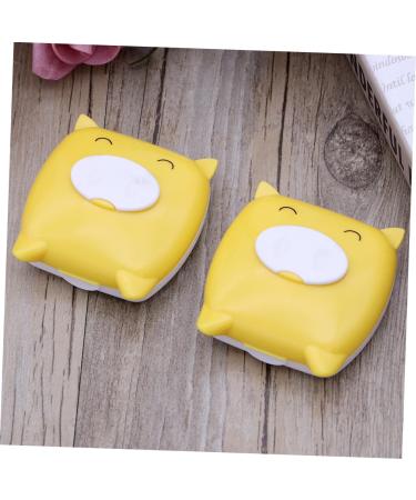 SEWOART Cartoon Lens Container - Cute Travel Case for Contact Lenses - 2-Pack Yellow Eye Lens Storage Solution - Buy Online on GoSupps.com