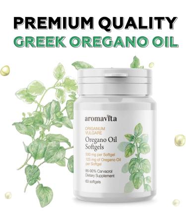 Aromavita Oregano Oil Capsules - Non GMO & Gluten Free - 108mg Greek Oregano Oil - High Carvacrol - 60 Softgels - Buy Online on GoSupps.com