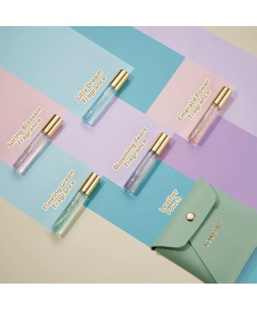 Valentines Day Gifts for Her and Him Perfume Set Pack of 5 - Perfume Sampler Sets for Women & Men with Leather Pouch - 10ml Mini Perfume for Travel Gifts Solo Scent & Layering Fragrances Green - Buy Online on GoSupps.com