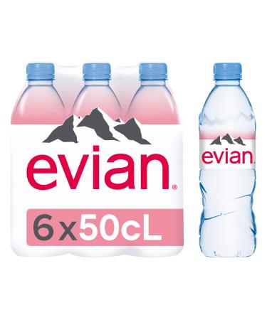 Evian Natural Mineral Water Bottle 6 x 50 cl