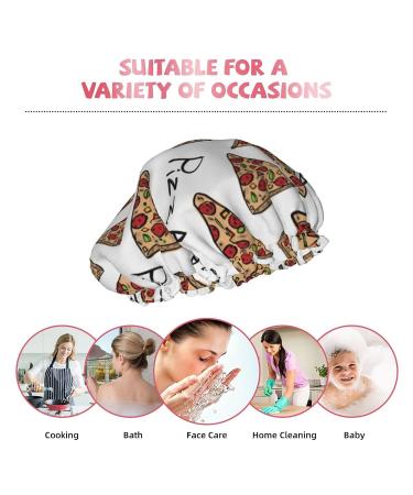 Pizza Pattern Shower Cap | Elastic & Reusable | Fits All Head Sizes | Waterproof & Quick Drying - Buy Online on GoSupps.com