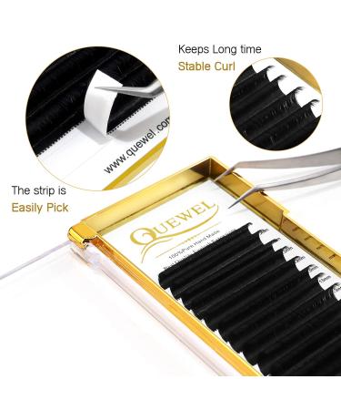 QUEWEL 0.05 D Curl 13mm Self-Fanning Volume Eyelash Extensions - Easy Fan Lashes for Stunning Volume Boost - Buy Online on GoSupps.com