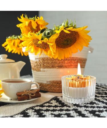 Buy Yellow Sunflower Candle in Glass Jar - Lilac Scented Perfect Home Decoration & Gift for Christmas & Thanksgiving - Buy Online on GoSupps.com