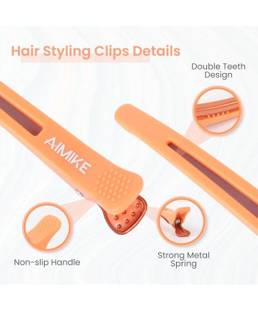 Aimike 6 Hair Clips for Styling & Cutting | Non-Trace Silicone Tape Compartment Clamps | Ideal for Thick & Thin Hair | Macaron Colors - Perfect Hairdressing Tools for Women - Buy Online on GoSupps.com