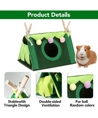 VERTUPET Guinea Pig Hideaway Bed House - Small Animal Hideout Toy for Rabbits, Chinchillas, Hamsters - Sturdy Cage Accessory - Green (Medium) - Buy Online on GoSupps.com