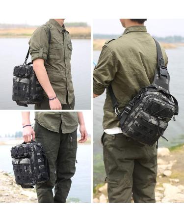 Huntvp Tactical Sling Backpack - Water-Repellent Military Shoulder Bag for Fishing Camping & Outdoor Sports - Camouflage Crossbody Bag - Buy Online on GoSupps.com