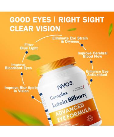 NYO3 Eye Vitamins with Lutein and Zeaxanthin Patented Eye Formula Recommended by NIH Advanced Bilberry & Astaxanthin Vitamins A C E B12 & Minerals Eye Health & Vision Protection 60 Softgels - Buy Online on GoSupps.com