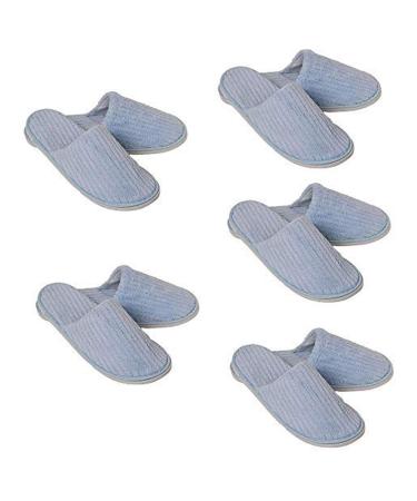 5 pairs of guest hand shoes set disposable universal size slippers high quality anti -slip hotels lip coral fleece hotel bath lip for party guest slipper (C: 5 pairs blue) 40/41 EU C 5 pairs blue