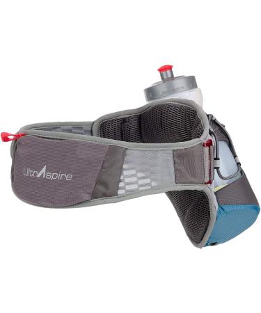 Ultraspire Nerve Hydration Trail Running Waist Belt Pack with 20 oz Bottle - Gray/Blue (XS) - Buy Online on GoSupps.com