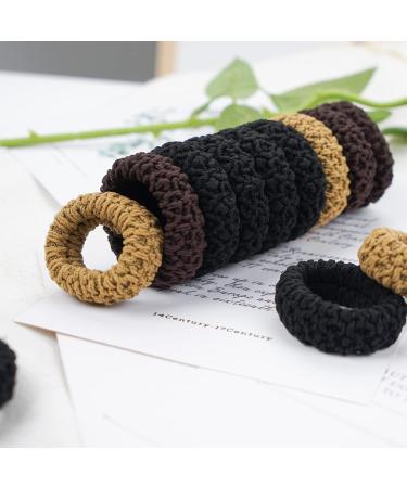 Joyoyo 24-Piece Thick Cotton Hair Ties - Elastic Ponytail Holders for Thick Hair - 45mm Durable Hair Straps for Women - Buy Online on GoSupps.com