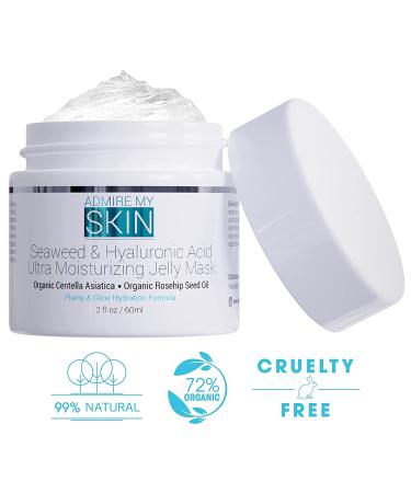 Seaweed Hyaluronic Acid Jelly Mask - Anti Aging Skincare with Centella Asiatica & Rosehip for Plump Glowing Skin - 2oz - Buy Online on GoSupps.com