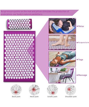 Buy Dunlap Massage Cushion & Acupressure Mat - Extra Long Pain Relief Yoga Spike Pillow (Purple) - Buy Online on GoSupps.com