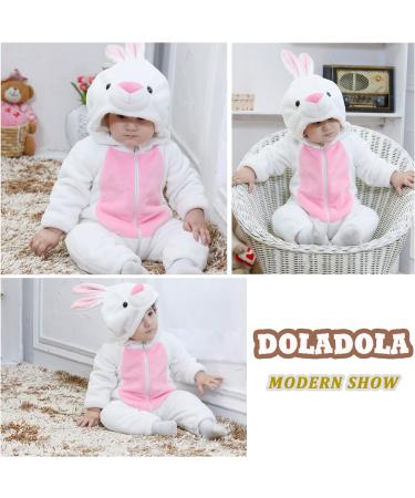 Doladola Baby Romper Onesie with Hood | Animal Theme | 6-12 Months | White Rabbit Design - Buy Online on GoSupps.com
