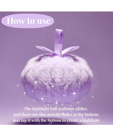 Highlighter Makeup Powder Puff Set - Body Glitter Shimmer Powder for Face Hair & Body | Long-Lasting Festival & Prom Essentials (2pcs Blue & Purple - Buy Online on GoSupps.com