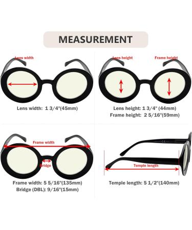 Eyekepper 4 Pack Stylish Round Reading Glasses for Women - Fashionable 3.0x BB40 Lenses - International Shipping Available - Buy Online on GoSupps.com