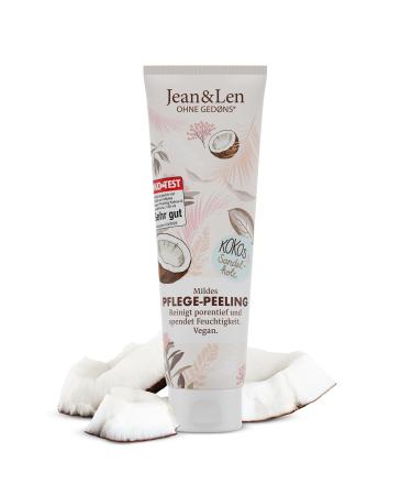 Jean & len creamy shower peeling coconut & sandalwood cleans the skin deep and nourishes the skin with natural sand pearls body scrub without parabens & silicones vegan 125 ml - Buy Online on GoSupps.com