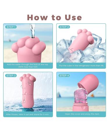 Silicone Ice Roller for Face & Eyes | Gua Sha Massage Tool for Brightening & Firming Skin | Shrink Pores, Reduce Wrinkles, and Stress Relief | Pink - Buy Online on GoSupps.com