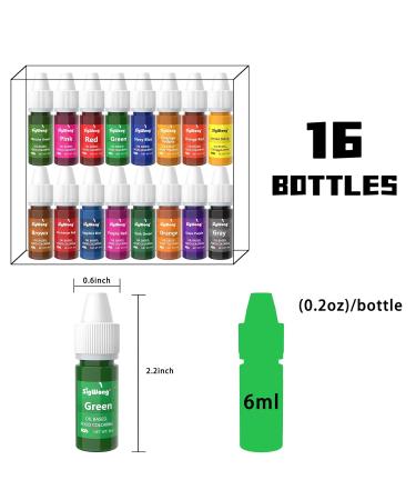 16 Colors Oil Based Food Coloring for Chocolate - Edible Dye for Cake Decorating & Baking - 0.21 Fl.Oz Bottles (Pack of 16) - Buy Online on GoSupps.com