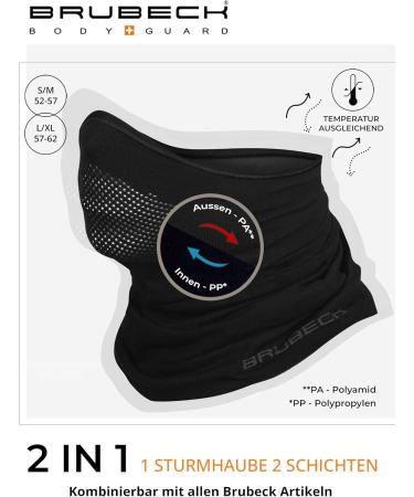 Brubeck Half Storm Hood | Climate-Regulating Face Mask for Men & Women | Breathable Functional Clothing in Black S-M - Buy Online on GoSupps.com