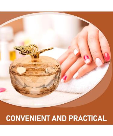 Baluue Dappen Dish Golden Apple Shaped Glass Crystal Dappen Dish Cup Nail Art Liquid Powder Nail Crystal Bowl with Butterfly Top Lid for Nail Art Manicure - Buy Online on GoSupps.com