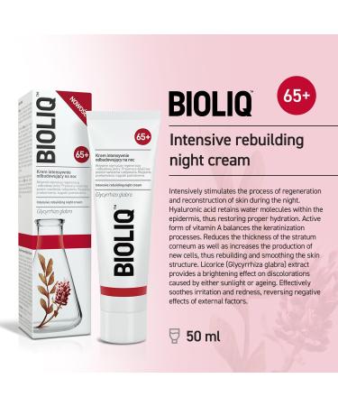 65+ Intensive Rebuilding Night Cream | Hyaluronic Acid Vitamin A & Licorice Extract for Hydration & Skin Regeneration | Soothes Redness & Discoloration - 50ml - Buy Online on GoSupps.com