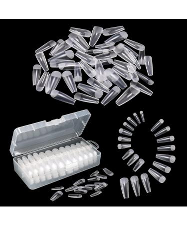 AIMeili 432 Pieces Transparent Fake Nails | 12 Sizes Artificials Acrylic UV Gel Nail Tips - Coffee Color - Perfect for Nail Art & Easy Application - Buy Online on GoSupps.com
