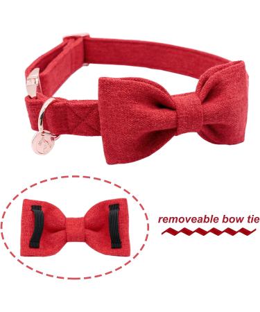 Dogwong Red Dog Collar with Removable Fly | Adjustable & Comfortable for Small/Medium Dogs | Perfect Gift for Young Dogs & Girls (Pack of 1) - Buy Online on GoSupps.com