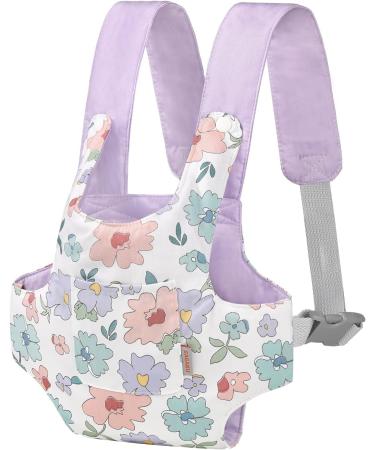 GAGAKU Baby Doll Carrier - Adjustable Straps for American Girl Doll, Reborn Baby Carrier - Purple Flower Design - Buy Online on GoSupps.com
