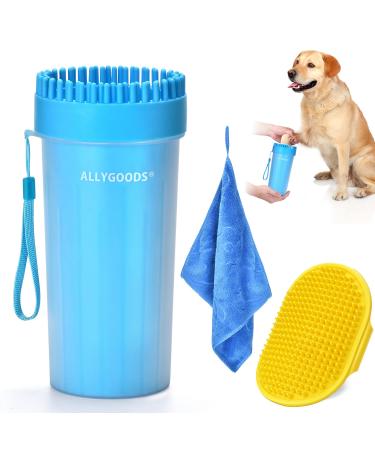 ALLYGOODS Dog Paw Cleaner - Dog Paw Washer Cup - Dog Foot Washer/Cleaner for Medium/Large/Xlarge Dogs Pet Large Blue