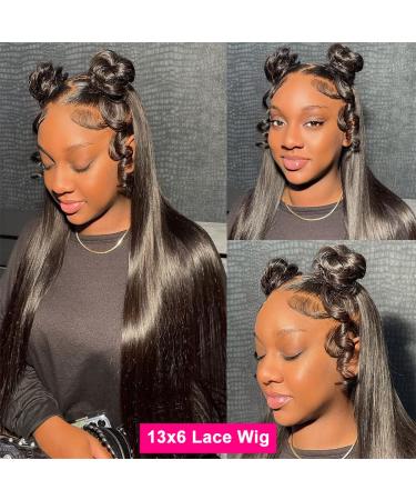 Dheridy 30 Inch 13x6 HD Lace Front Wig | 180% Density Straight Brazilian Human Hair | Pre Plucked & Glueless | for Black Women - Buy Online on GoSupps.com