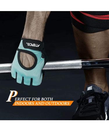 Atercel Weight Lifting Gloves - Full Palm Protection for Gym & Cycling | Breathable & Lightweight - Aqua, Small - Buy Online on GoSupps.com