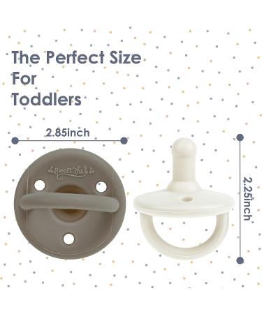 Sweet Child Soothie Pacifiers 0-6 Months - Set of 6 Silicone Binkies with Collapsible Handle and Air Holes - Woodlands Theme - Best Newborn Pacifiers for Boys or Girls - Buy Online on GoSupps.com
