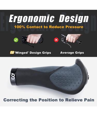 CyclingDeal Mountain Bike Handlebar Grips - Ergonomic Design for MTB & Hybrid Bikes - Soft Gel Grips with Anti-Slip Technology - 1 Pair - Buy Online on GoSupps.com