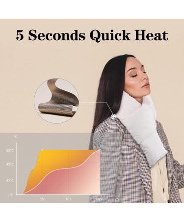 Buy Electrically Heated Scarf - Temperature Adjustable USB Neck Heating Pillows for Women & Men | Wireless Thermal Neck Support for Neck Pain Relief - White - Buy Online on GoSupps.com
