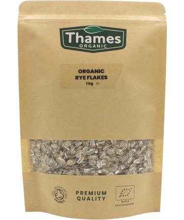 Thames Organic Rye Flakes 1kg - Certified Organic Non-GMO Vegan, Resealable Bag - No Additives or Preservatives - Pack of 1 - Buy Online on GoSupps.com