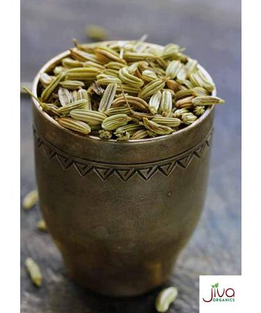Jiva Organic Fennel Seeds 1.75 lb Bulk Bag - Whole, Non-Irradiated, Non-GMO Seeds (Foeniculum Vulgare) - Raw Quality - Buy Online on GoSupps.com