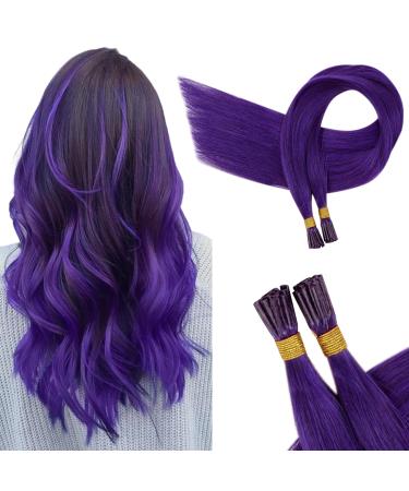 Runature purple extensions bonding real hair 45cm i tip hair extensions real hair hot pink keratin hair recovery real hair 25 strand 25g 18 inch 45cm itip#purple - Buy Online on GoSupps.com