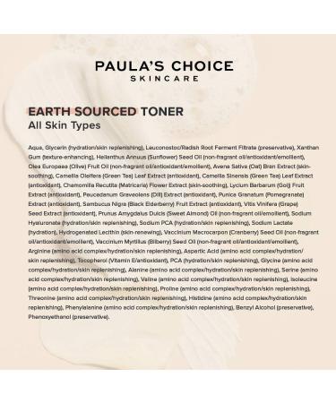 Paula's Choice Earth SOURCED Toner - Gel Toner Hydrates Replenishes & Soothes Skin - Healthy Glow with Natural Ingredients - with Vitamin E - All Skin Types - 118 ml - Buy Online on GoSupps.com