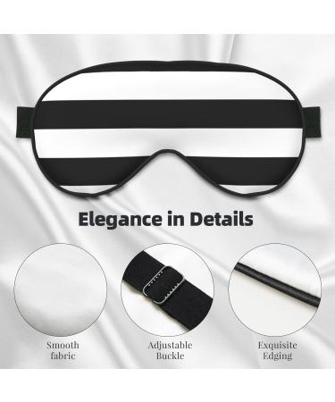 SSIMOO Black White Stripes Sleep Mask | Adjustable & Breathable Eye Mask for Ultimate Comfort - Buy Online on GoSupps.com