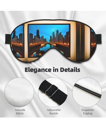 Chicago Reflected Print Double-Sided Eye Mask Soft and Light Blocking for Enhancing Sleep Quality - Buy Online on GoSupps.com