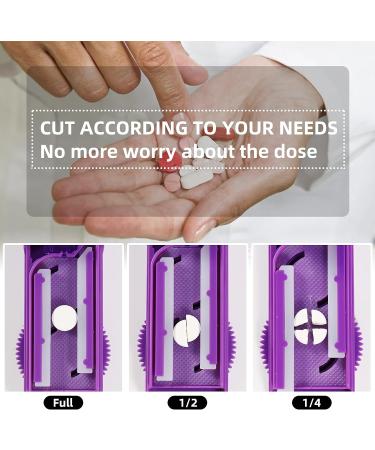 Purple Pill Splitter - Adjustable Stainless Steel Cutter for Small & Large Pills - Buy Online on GoSupps.com