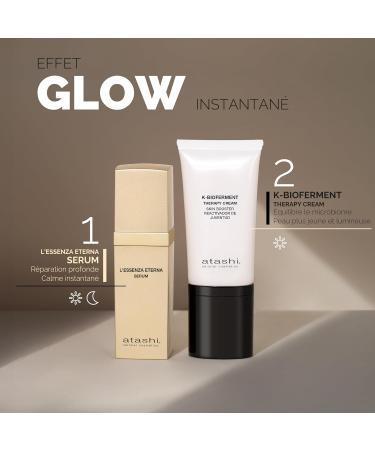 Atashi | Radiant Skin Ritual | L Essenza Eterna Anti-Aging Serum + K-Bioferment Therapy Cream + Free Patent Leather Pouch | Rejuvenates and Revitalizes Your Skin | 30 ml + 50 ml - Buy Online on GoSupps.com