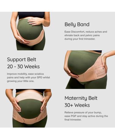 Pregnancy Support Belt Maternity & Postpartum Band + 40 Page Pregnancy Book XL Nude 18-20 100cm-130cm - Buy Online on GoSupps.com