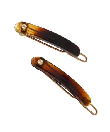 Camila Paris CP2863/2 French Hair Slides Clips for Women Small Girls Side Slide-in Barrette Clip Hair Accessories for Women. Strong Hold No Slip Grip Fashion Durable Styling Made in France 1.25 Inch (Pack of 2) Tortois...