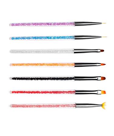 6pcs Nail Art Brush and Nail Dotting Pen Double Head Spiral Crystal Stick Drill Double Ended UV Piece