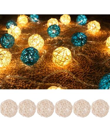 Fuerdich 6-Part Rattan Ball Ornaments - Durable Beige Decor for Weddings Christmas Birthdays & Parties - International Shipping Available - Buy Online on GoSupps.com