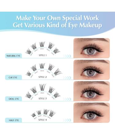 Oreola 120 Pcs Single Cluster Eyelashes Set - Natural DIY Eyelash Extensions 8-16mm D Curl with Tools | International Shipping - Buy Online on GoSupps.com