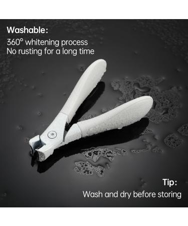 Start Makers Thick Nail Clippers - Wide Jaw Toenail & Fingernail Cutter - Heavy Duty, Sharp Curved Toe Nail Clippers for Men and Women - White Style B (CN01) - Buy Online on GoSupps.com