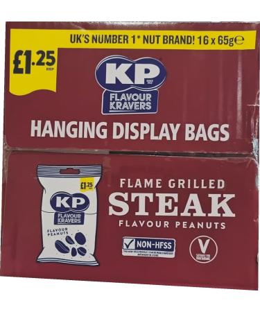 KP Flavour KRAVERS Flame Grilled Steak Peanuts 65G (Pack of 16) | High in Fibre | by SHANZA DEPARTMENTAL'S - Buy Online on GoSupps.com